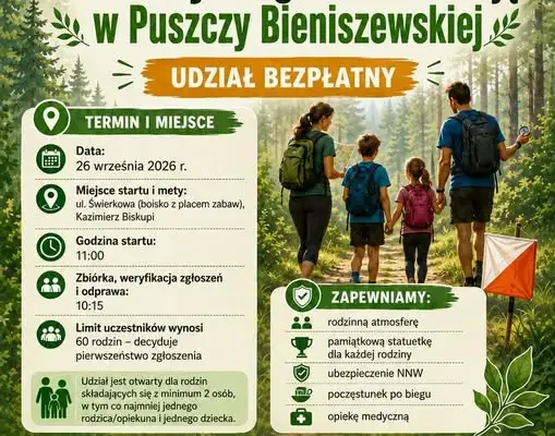 Rodzinny Bieg na Orientację w Puszczy Bieniszewskiej – zapisy ruszyły