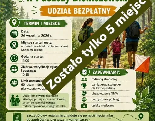 Rodzinny Bieg na Orientację w Puszczy Bieniszewskiej – zapisy trwają