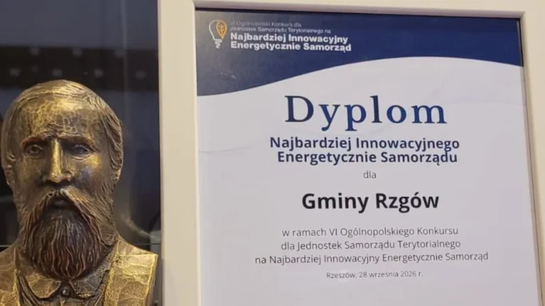 Gmina Rzgów nagrodzona za innowacje energetyczne