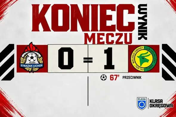 Strażak Licheń Stary przegrywa z liderem. Tur 1921 Turek wygrał 1:0