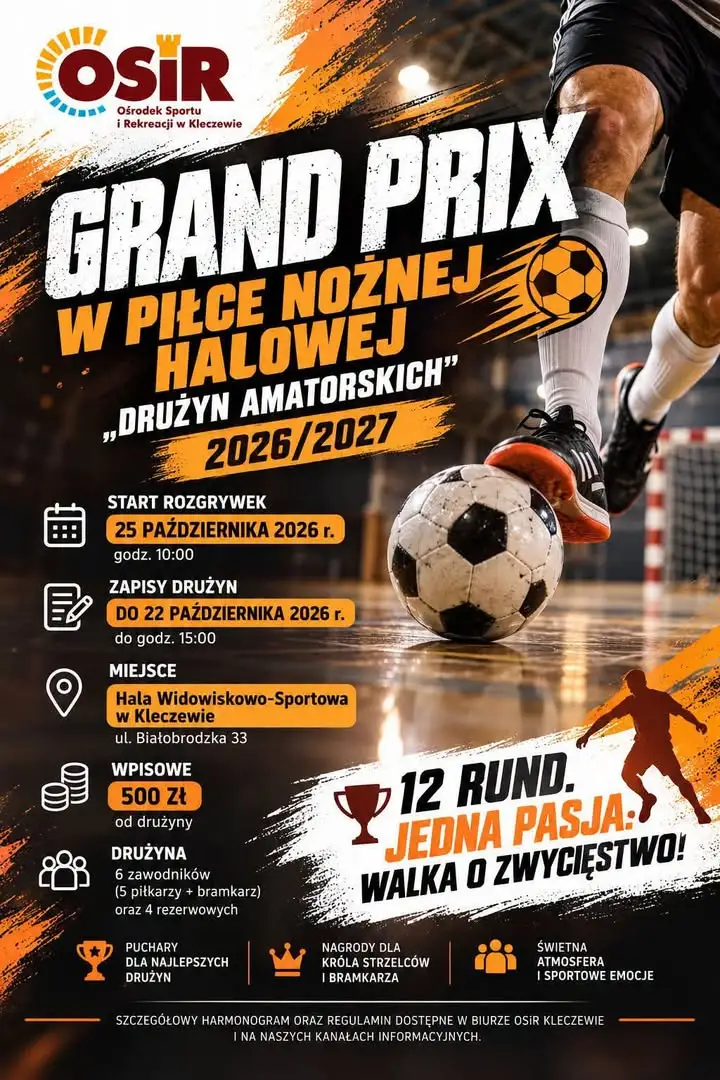 Grand Prix w halowej piłce nożnej w Kleczewie – zapisy do 22 października