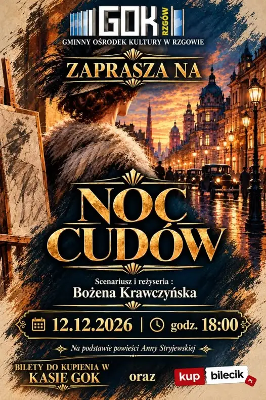 Spektakl „Noc cudów” w GOK Rzgów – przeniesienie do przedwojennej Łodzi