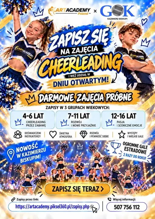 Cheerleading w Kazimierzu Biskupim – ruszają zapisy na wyjątkowe zajęcia