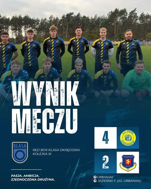 Orzeł Grzegorzew pokonał Zjednoczonych Rychwał 4:2 w meczu ligowym