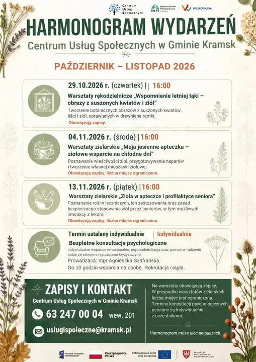 Kramsk: warsztaty rękodzielnicze i zielarskie dla mieszkańców gminy